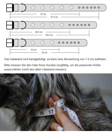 Handmade Leather Dog Collar - 5cm Wide Soft & Luxurious Perfect for Large & Medium Breeds - Orange 49.5-60 cm - Buy Online on GoSupps.com