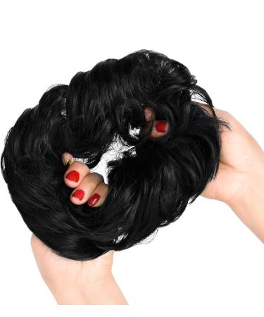 Yamel Jet Black Messy Bun Hair Extension for Women - Curly Updo Scrunchie - Buy Online on GoSupps.com