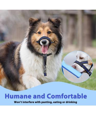 Barkeless Soft Dog Muzzle for Medium & Large Dogs Adjustable Padded No Pulling Design for Comfortable Walks (Size M: Snout 8-11) - Buy Online on GoSupps.com