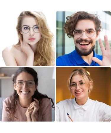 ALWAYSUV Retro Metal Frame Glasses | Classic Round Flat Mirror Decorative Eyewear with Clear Lenses - Buy Online on GoSupps.com