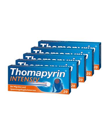 Thomapyrin INTENSIV tablets triple power for more intense headaches & migraines 5 x 20 pcs.
