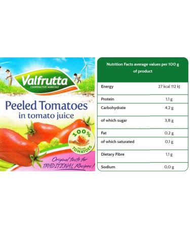 Valfrutta Chopped Tomatoes Tomato Juice Italian Big Catering Tin Can 2.5kg - Buy Online on GoSupps.com