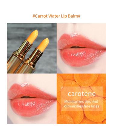 Buy 2 PCS Color Changing Lipstick - Carrot & Cherry Waterproof Lip Balm | Long Lasting PH Temperature Color Change for Chapped & Darkened Lips - Buy Online on GoSupps.com
