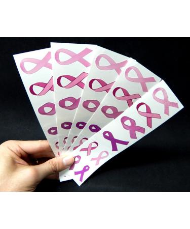 Pink Ribbon Temporary Tattoos for Breast Cancer Awareness - 40 Tattoos, 5 Sheets - Pack of 1 - Buy Online on GoSupps.com