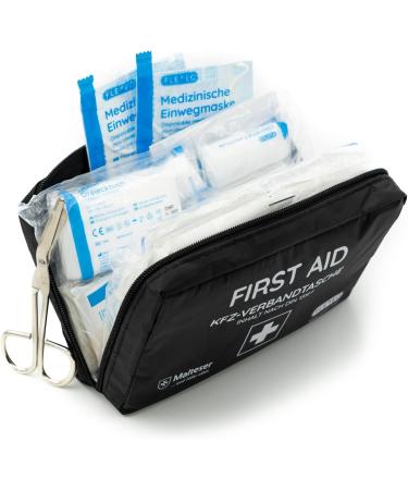 Motor Lamination Bag DIN 13164 - First Aid Kit for Cars & Motorcycles | Black Bandage Set (2-Pack) - International Shipping - Buy Online on GoSupps.com