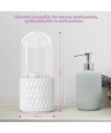 DooGooCoo Makeup Brush Holder 2023 - Dustproof & Waterproof 360 Rotating Organizer with Lid for Vanity & Bathroom - Buy Online on GoSupps.com
