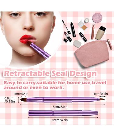 WLLHYF 3PCS Dual End Lip Brush Concealer Brushes Retractable Lipstick Eyeshadow Foundation Makeup Brush Travel Size Lipstick Brush With Cap(Gold/Purple/Black) - Buy Online on GoSupps.com