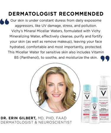 Vichy Puret Thermale Micellar Water Face Toner & Makeup Remover - Alcohol-Free, Non-Drying Cleanser for Sensitive Skin - 6.76 Fl Oz - Buy Online on GoSupps.com