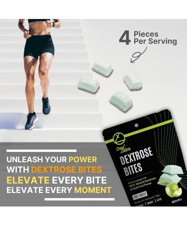 Buy Dextrose Bites - Green Apple Energy Melts for Workout & Running | Portable Glucose Tablets | 12 Bites - Buy Online on GoSupps.com