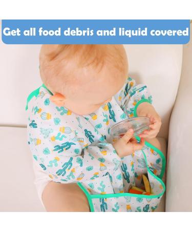 Lictin Baby Bibs with Sleeves 5 Pcs - Waterproof Long Sleeve Feeding Bibs for Infants and Toddlers, 6 Months and Up - Multicolor, Unisex Design - Buy Online on GoSupps.com