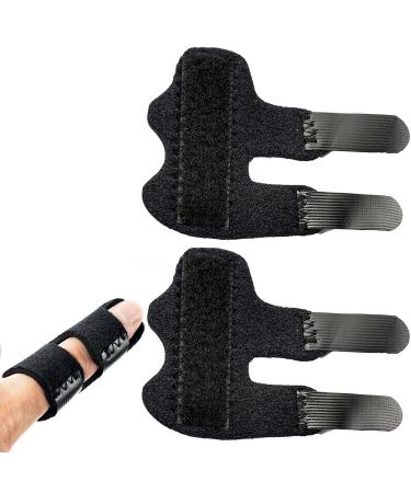Trigger Finger & Mallet Finger Splints Set | Index & Ring Finger Straightener | 2pc Black Splint Kit - Buy Online on GoSupps.com