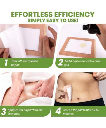 10 Pcs Castor Oil Pack Wrap - Self Adhesive High Absorbent Organic Cotton Flannel for Effective Wellness | No Wash Anti Oil Leak Design for Men Women Kids - Buy Online on GoSupps.com