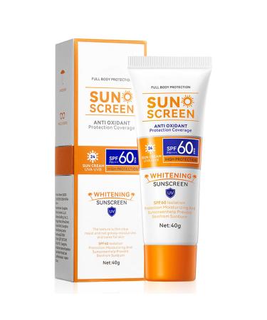 Sunscreen SPF60+ Anti Oxidant Sun Cream Face & Body Sunscreen Lotion with High UVA/UVB Protection Moisturizing Sweat-proof Suncream For Dry and Sensitive Skin Not Greasy 40g