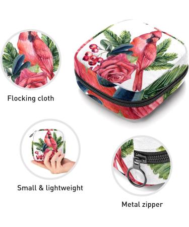 GIAPB Period Bag - Sanitary Napkin Storage & Travel Makeup Pouch - Bird Rose Flower Color - Buy Online on GoSupps.com