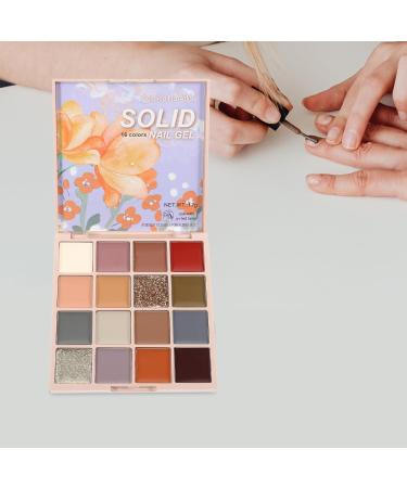 PATKAW 1 Box Solid Gel Nail Polish Cream 16 Color Gel Polish Palette Manicure Glue Gels Nail Polish Gel Palette for False Nails Art Accessories - Buy Online on GoSupps.com