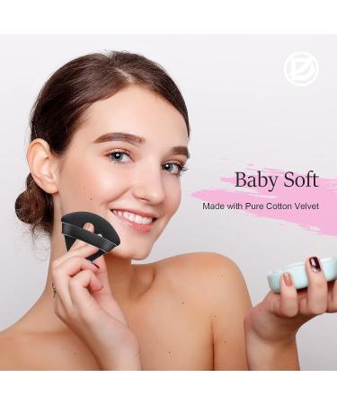 Velour Powder Puff Triangle Set for Face & Body - 6PCS Black Makeup Puffs - Buy Online on GoSupps.com