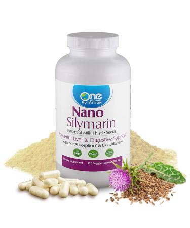 One Planet Nutrition Nano Silymarin Supplements- Milk Thistle Seeds Extract for Liver Silymarin Extract for Absorption & Bioavailability 120 Veggie Capsules 250 mg