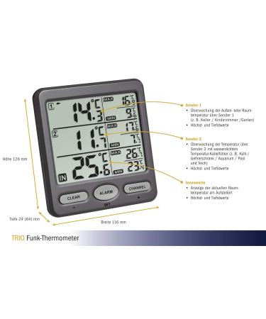 Buy TFA Dostmann Trio Radio Thermometer - Waterproof Sensor for Aquarium & Pool | Accurate Temperature Monitoring - Buy Online on GoSupps.com