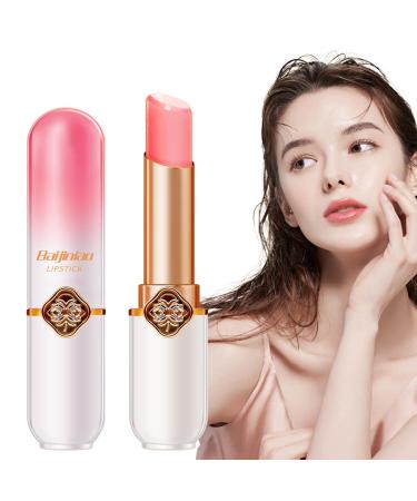 Moisturizing Lip Balm | Color Changing Lip Gloss Balm Lip Care Moisturizer Peach Flavor | Nourishing & Long Lasting Repairing Balm for Chapped, Dry & Neamou Lips