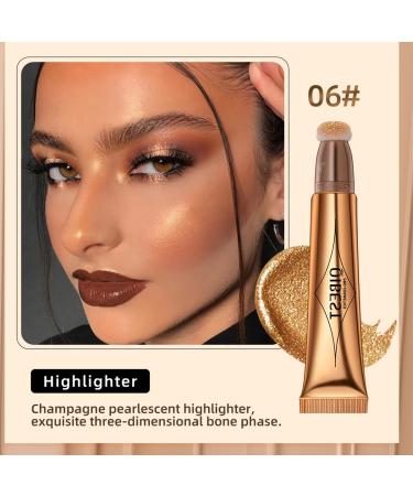 Pakivs 3 Pcs Cream Contour Sticks with Cushion Applicator - Waterproof 3-in-1 Contour, Highlighter & Blush Pen Set for Easy 3D Face Makeup - Buy Online on GoSupps.com