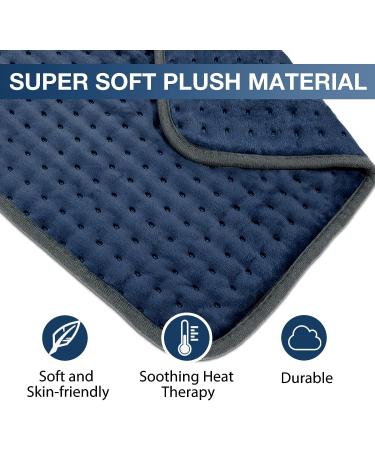 DAILYLIFE 17x33 Heating Pad Electric Blanket | UL Certified, 6 Heating Settings, Overheating Protection | Auto-Off, Machine Washable | Deep Blue Classic - Buy Online on GoSupps.com