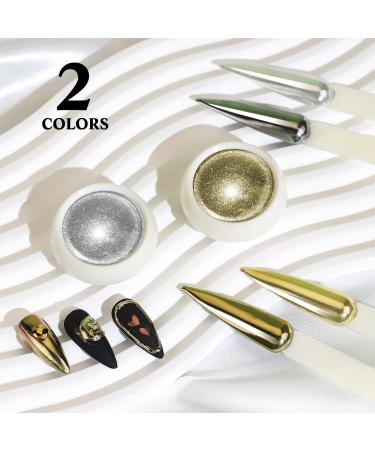 Metallic Mirror Nail Powder Set - 6 Color Chrome Pigment for Holographic Red Nails - Silver & Rose Gold Gift for Women - Buy Online on GoSupps.com
