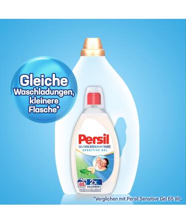 Persil Ultra Concentrate Sensitive Gel - 130 Wash Loads Liquid Detergent for Allergy Sufferers & Babies | Eco-Friendly Stain Remover Dermatologically Tested - Buy Online on GoSupps.com