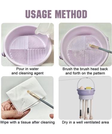 Zhongren Makeup Brush Cleaner 2 in 1 Makeup Brush Cleaning Mat Portable Scrubber Portable Washing Tool Makeup Brush Cleaner and Brush Drying Holder (Skin) - Buy Online on GoSupps.com