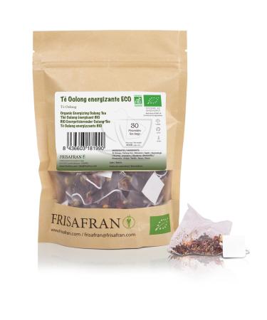 FRISAFRAN | Th Oolong nergisant Bio 15Un | 30g | Purifiant | Rajeunissant | Th Oolong bleu authentique | th oolong | Infusion de plantes Oolong | naturel | antioxydant et drainant | d purative Ooleng 15 pyramides biod gradables