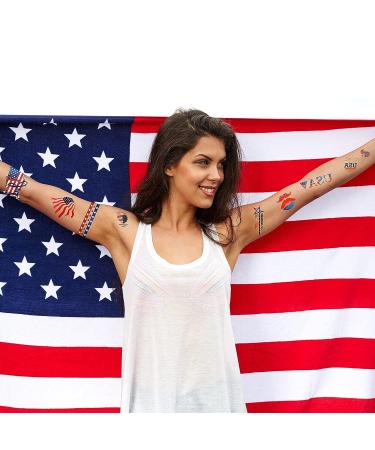 60 Sheets 4th of July Glow in the Dark Patriotic Temporary Tattoos with American Flag Design - Buy Online on GoSupps.com