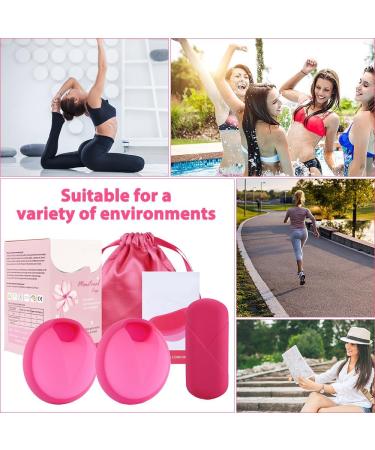 FengQ Reusable Menstrual Discs - Leak-Proof Silicone Cups for Active Women | Sport Swimming & Intimacy (Pink S+L) - Buy Online on GoSupps.com