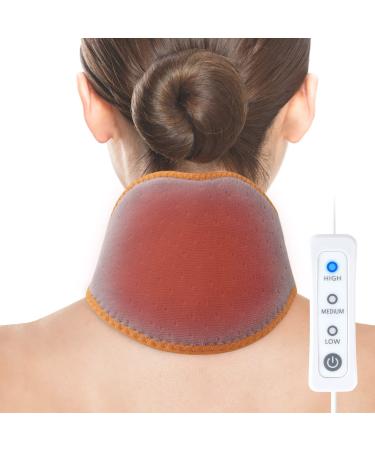 Comfheat USB Neck Heating Pad for Car Travel Heated Neck Wraps Pain Relief Warm Hot Compress Electric Neck Heat Pad for Soreness Stiffness Cervical Spondylosis Adjustable Temperature Auto Shut Off