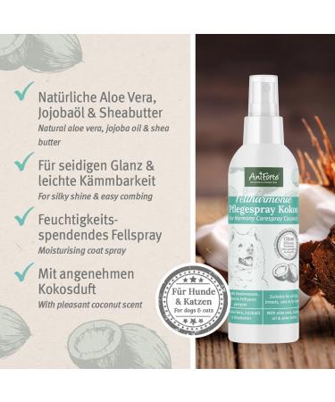 Aniforte Fellharmonie Nursing Pray Kokos 200 ml - Gentle Fur Care Spray for Dogs & Cats | De-Filter & Comb Aid | Shiny Coat with Coconut Scent - Buy Online on GoSupps.com