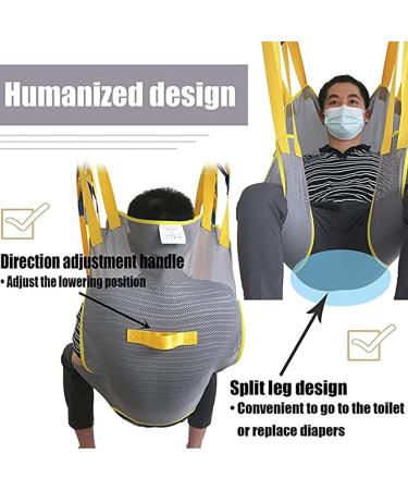 Transfer Nursing Sling Four Point Support Shower Sling Toileting Lift Sling for Elderly Universal Full Body Mesh Lift Sling Full Body Lift Toileting Sling Large - Buy Online on GoSupps.com