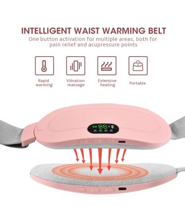 Menstrual Warmers & Belts - Heated Vibration Relief for Abdominal Pain | 4 Modes 3 Temperature Levels - Pink Rose - Buy Online on GoSupps.com