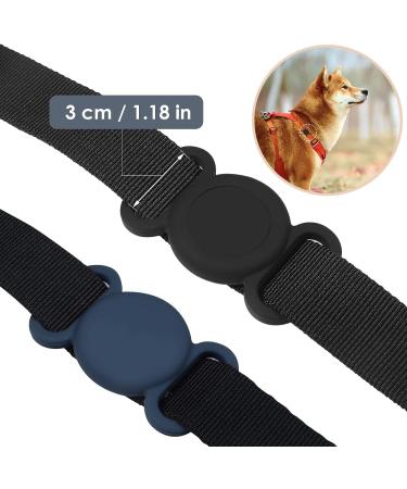 Wallfid Airtag Silicone Dog Collar | GPS Location & Anti-Loss Cover | Waterproof Black & Blue | Compatible with Apple Airtag - Buy Online on GoSupps.com