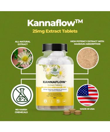 Amazing Botanicals Platinum Kannaflow Sceletium Tortuosum Kanna Extract Tablets - 25mg | High Mesembrine Content | 5.5% Active Alkaloids | 30 Count 30 Count (Pack of 1) - Buy Online on GoSupps.com