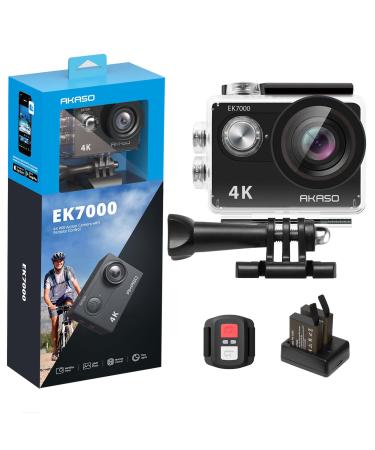 AKASO EK7000 4K30FPS Action Camera Ultra HD Underwater Camera 170 Degree Wide Angle 98FT Waterproof Camera Black