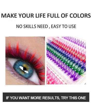 Uranian Colored Lash Clusters - 240pcs DIY Eyelash Extensions | 6 Color Mixed 14&16mm D Curl for Women & Girls - Buy Online on GoSupps.com
