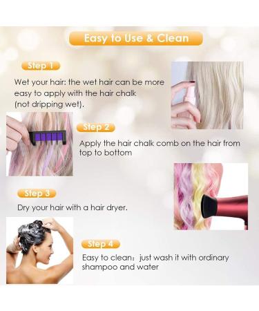 Lerkely Hair Chalk Comb Set - 10 Colors Temporary Hair Color for Girls | Washable Chalk Pens | Halloween Gift Idea - Buy Online on GoSupps.com