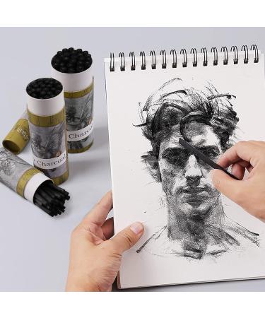 LOONENG Willow Charcoal Sticks - Pack of 25, Ideal for Sketching and Drawing - 7-9mm Diameter, Natural Charcoal for Artists, Beginners, and Students - Buy Online on GoSupps.com