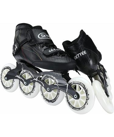 SKTYEE Carbon Fiber Inline Speed Skates - High Performance Racing Skates for Adults - Unisex Black Size 7 Men/Size 8 Women - Buy Online on GoSupps.com