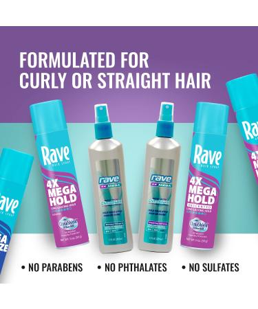 Rave Hair Spray 4X Mega Non-Aerosol Unscented - Long-Lasting Hold for All-Day Style - Buy Online on GoSupps.com