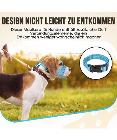 Adjustable Reflective Eyin Muzzle for Large Dogs - XL Blue | Comfortable Safe Prevent Biting & Barking Allows Panting & Drinking - Buy Online on GoSupps.com