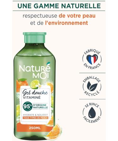  Natur moi Natur Moi - Vitamin Shower Gel - Moisturizes and Nourishes - All Skin Types - Organic Lemon and Orange - 95 Percent Natural Origin - Formula - 250 ml - Buy Online on GoSupps.com
