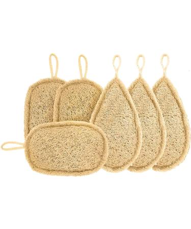 UCINNOVATE Eco Loofah Sponges for Dishes 4 PCS Kitchen Sponge Natural Dish Scrubbers Made from 100% Plant Based Fiber Greener Clean Reusable Pads/Dish Cleaning Scrub Fruit Vegetable Scrubber