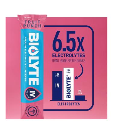 BIOLYTE IV Electrolyte Powder Packets, IV Liquid Drink Mix for Water, Doctor-Developed Hydration, Dehydration Relief, Chemotherapy Must Haves for Women, Men- Fruit Punch (16 Sticks) - Buy Online on GoSupps.com
