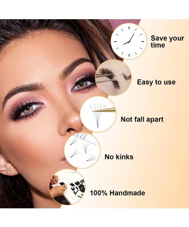 Premade Fan Volume Lash Extensions 5D 0.07D 14mm Russian Pre Made Fan Lashes | 3D 4D 5D 6D 0.07/0.10 C/D Curl 8-15mm | Long Lasting | Easy Application(5D 0.07D 14mm) - Buy Online on GoSupps.com