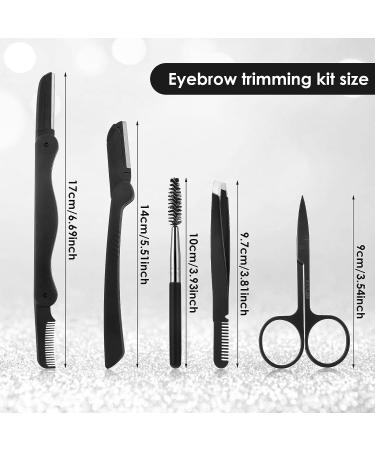 Lusofie 5 IN 1 Eyebrow Grooming Kit - Stainless Steel Razor, Tweezers, Scissors, Razors, Spoolie Brush for Women and Men - Buy Online on GoSupps.com