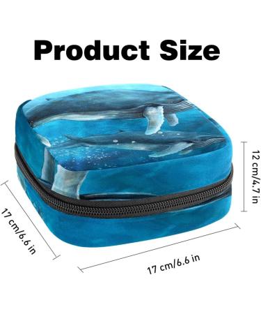 Whale Print Menstrual Pad Bag with Zipper - Stylish Tampons Collection Pouch for Women & Girls - Buy Online on GoSupps.com